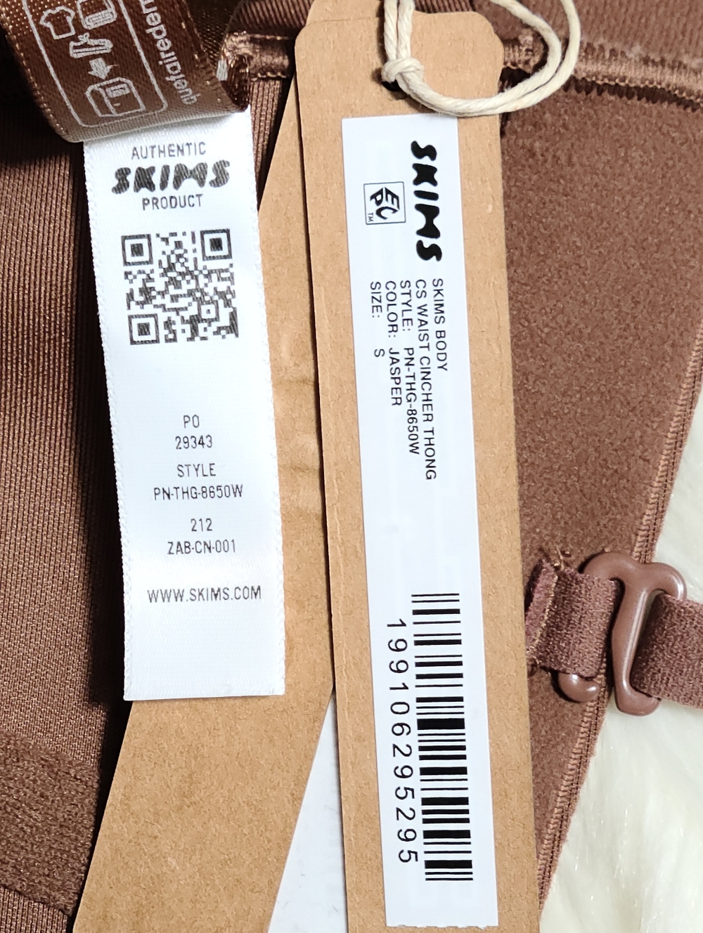 SKIMS Body Core Sculpt Waist Cincher Thong Bodysuit Brown Jasper Small NEW - Picture 5 of 6